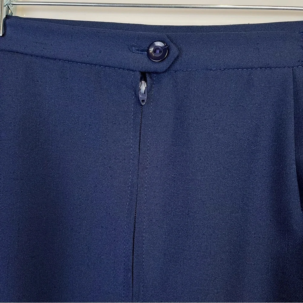 Adolph Schuman Lilli Ann Vintage Elegant Blue White Women's Blazer Skirt Suit